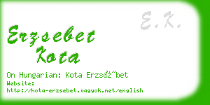 erzsebet kota business card